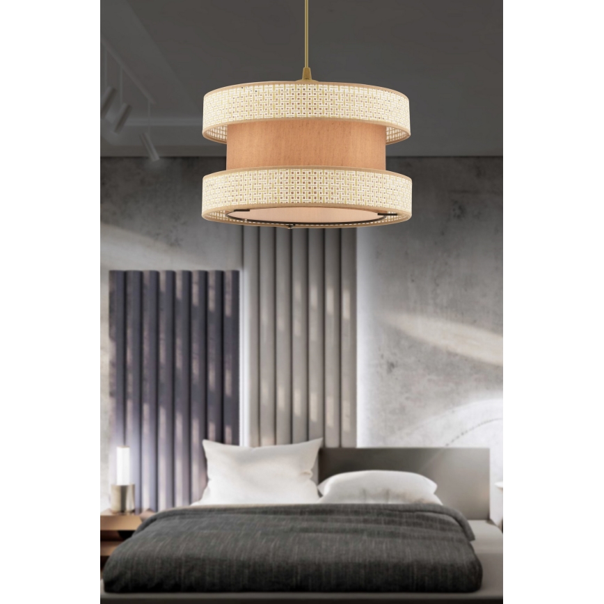 Pendente em cabo HALO 1xE27/60W/230V bege/creme