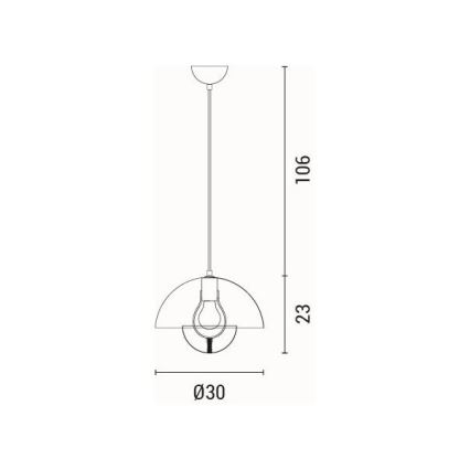 Pendente em cabo JARDEN 1xE27/15W/230V cinzento