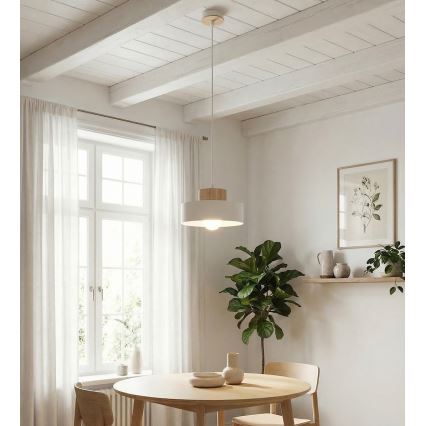 Pendente em cabo KIVI 1xE27/15W/230V branco