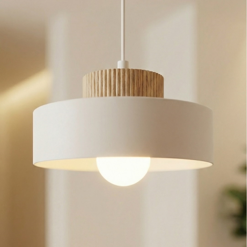 Pendente em cabo KIVI 1xE27/15W/230V branco