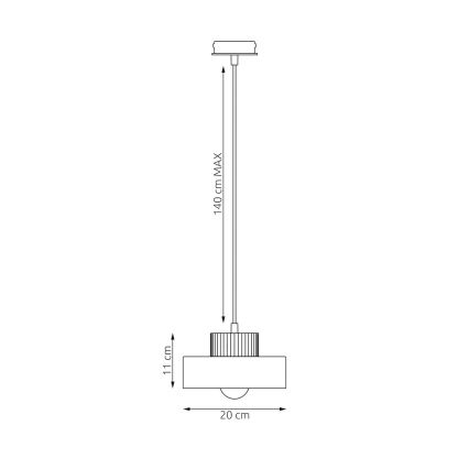 Pendente em cabo KIVI 1xE27/15W/230V branco