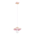 Pendente em cabo MIKO 1xE27/15W/230V rosa/bege