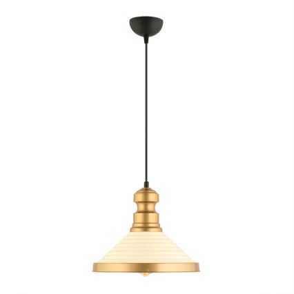 Pendente em cabo MONZA 1xE27/40W/230V, diâmetro 30 cm, creme/dourado