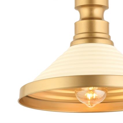 Pendente em cabo MONZA 1xE27/40W/230V, diâmetro 30 cm, creme/dourado