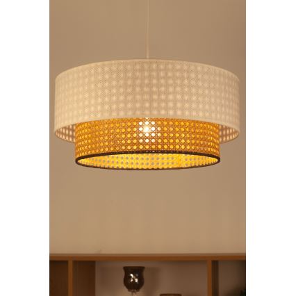 Pendente em cabo NATIA 1xE27/60W/230V Ø 45 cm branco/marrom
