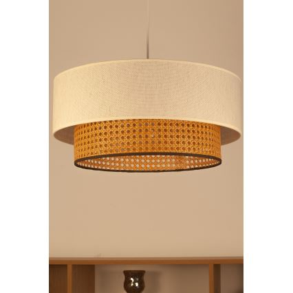 Pendente em cabo NATIA 1xE27/60W/230V Ø 45 cm branco/marrom