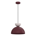 Pendente em cabo NEVIS 1xE27/15W/230V Ø 29 cm bordô