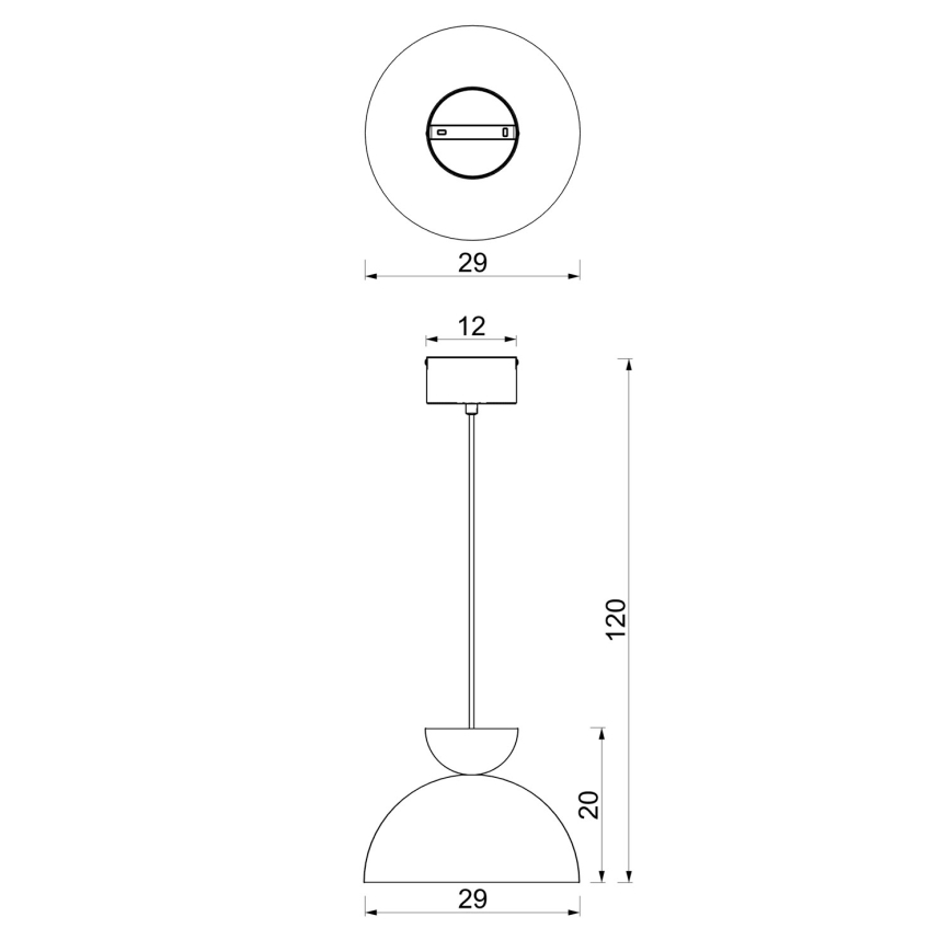 Pendente em cabo NEVIS 1xE27/15W/230V Ø 29 cm bordô