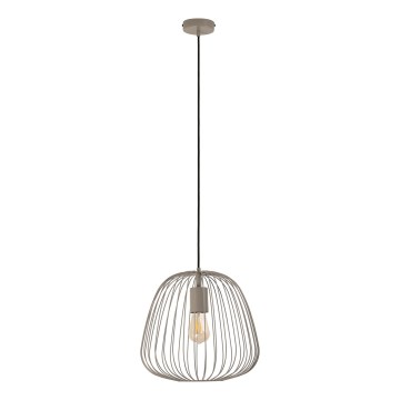 Pendente em cabo OVELLA 1xE27/15W/230V Ø 36 cm bege