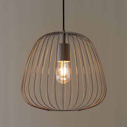 Pendente em cabo OVELLA 1xE27/15W/230V Ø 36 cm bege