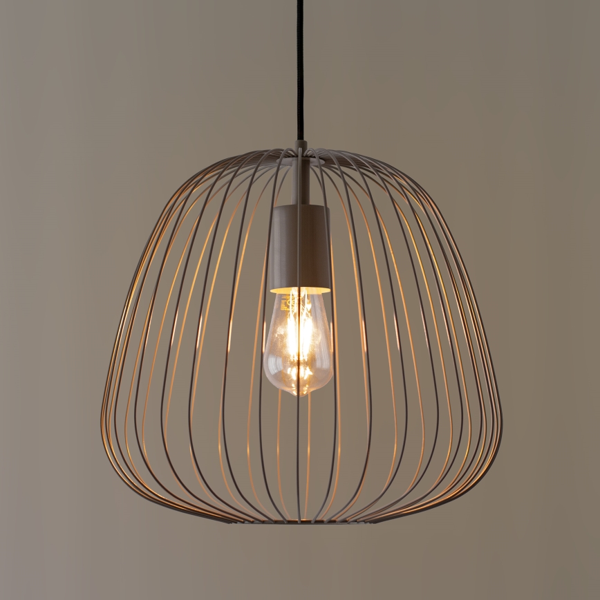 Pendente em cabo OVELLA 1xE27/15W/230V Ø 36 cm bege