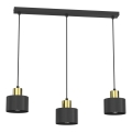 Pendente em cabo PARKLA 3xE27/15W/230V preto