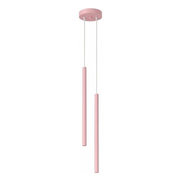 Pendente em cabo PASTELO 2xG9/8W/230V rosa
