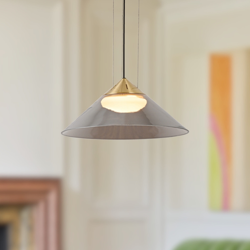 Pendente em cabo PRESTO 1xGX53/10W/230V Ø 34 cm dourado/cinzento fumado