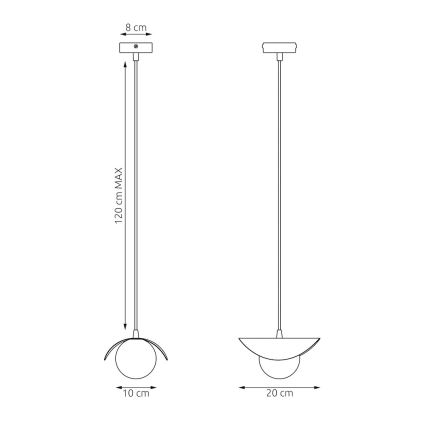 Pendente em cabo RITUAL 1xG9/8W/230V bege