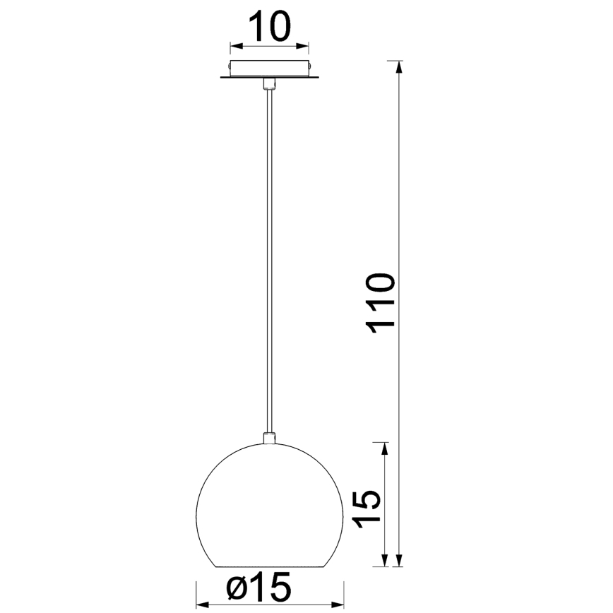 Pendente em cabo SOOL 1xE27/15W/230V, Ø 15 cm, branco