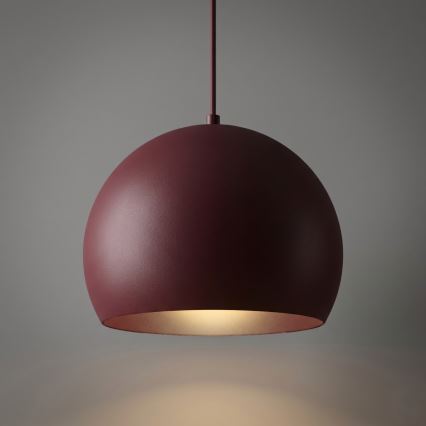 Pendente em cabo SOOL 1xE27/15W/230V Ø 27 cm bordô
