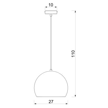 Pendente em cabo SOOL 1xE27/15W/230V Ø 27 cm bordô