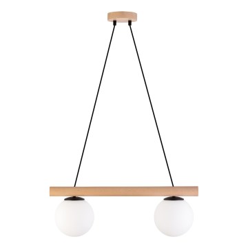 Pendente em cabo WOODSTOCK 2xE27/15W/230V madeira/preto