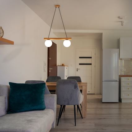 Pendente em cabo WOODSTOCK 2xE27/15W/230V madeira/preto