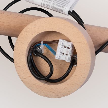 Pendente em cabo WOODSTOCK 2xE27/15W/230V madeira/preto