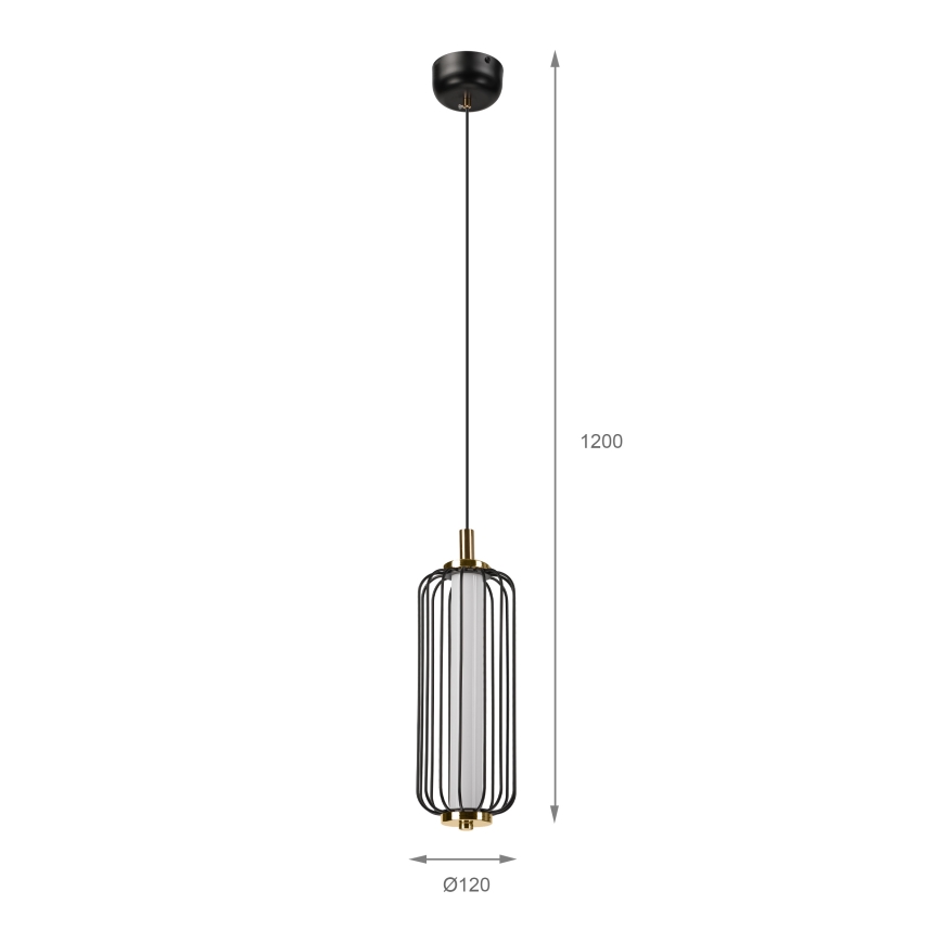 Pendente LED BONNIE com cabo LED/15W/230V 3000K, preto