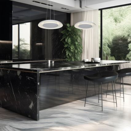 Pendente LED em cabo PIATTINO LED/30W/230V 2700/3200/4000K Ø 40 cm branco