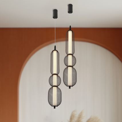 Pendente LED suspenso por cabo PUMA LED/15W/230V Ø 14 cm preto