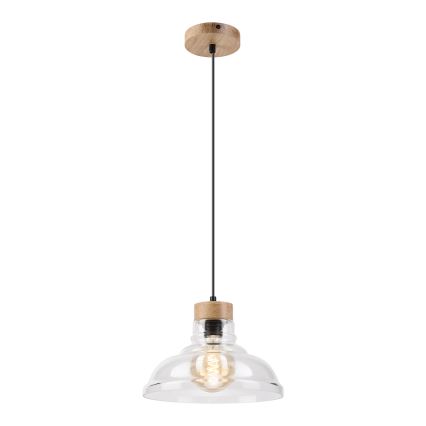 Pendente SINGLE em cabo 1xE27/60W/230V Ø 28 cm carvalho