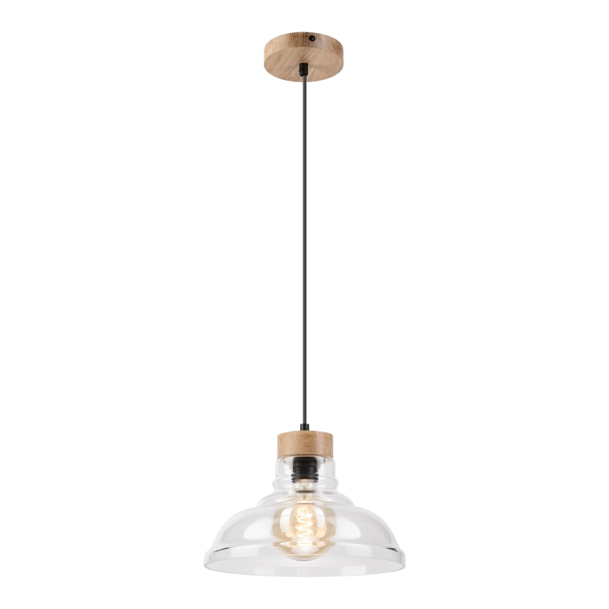 Pendente SINGLE em cabo 1xE27/60W/230V Ø 28 cm carvalho