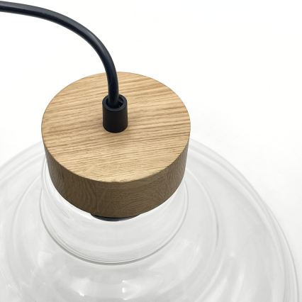 Pendente SINGLE em cabo 1xE27/60W/230V Ø 28 cm carvalho