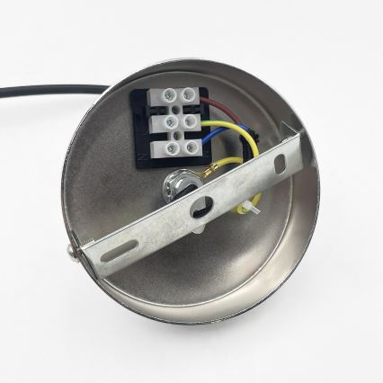Pendente suspenso por cabo FLO 1xE27/15W/230V, acabamento cromado brilhante/vidro transparente
