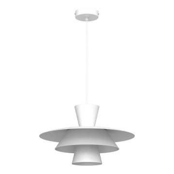 Pendente suspenso por cabo PLATO 1xE27/15W/230V branco