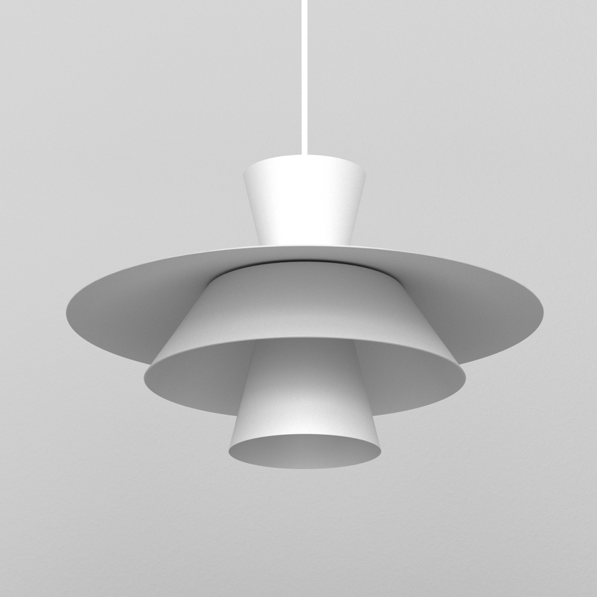Pendente suspenso por cabo PLATO 1xE27/15W/230V branco