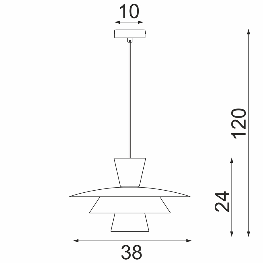 Pendente suspenso por cabo PLATO 1xE27/15W/230V branco