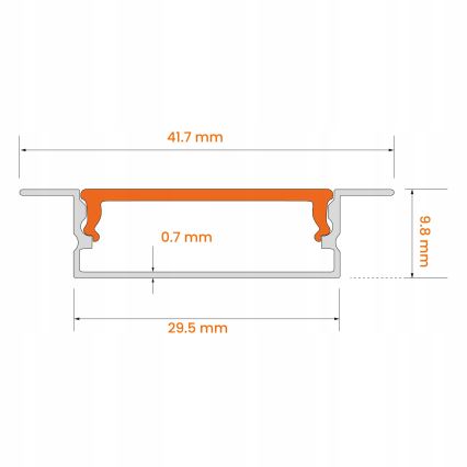 Perfil de embutir para fita LED 1 m branco