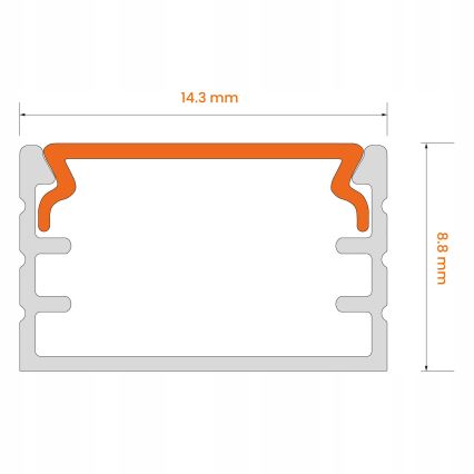 Perfil de embutir para fitas LED 1 m branco
