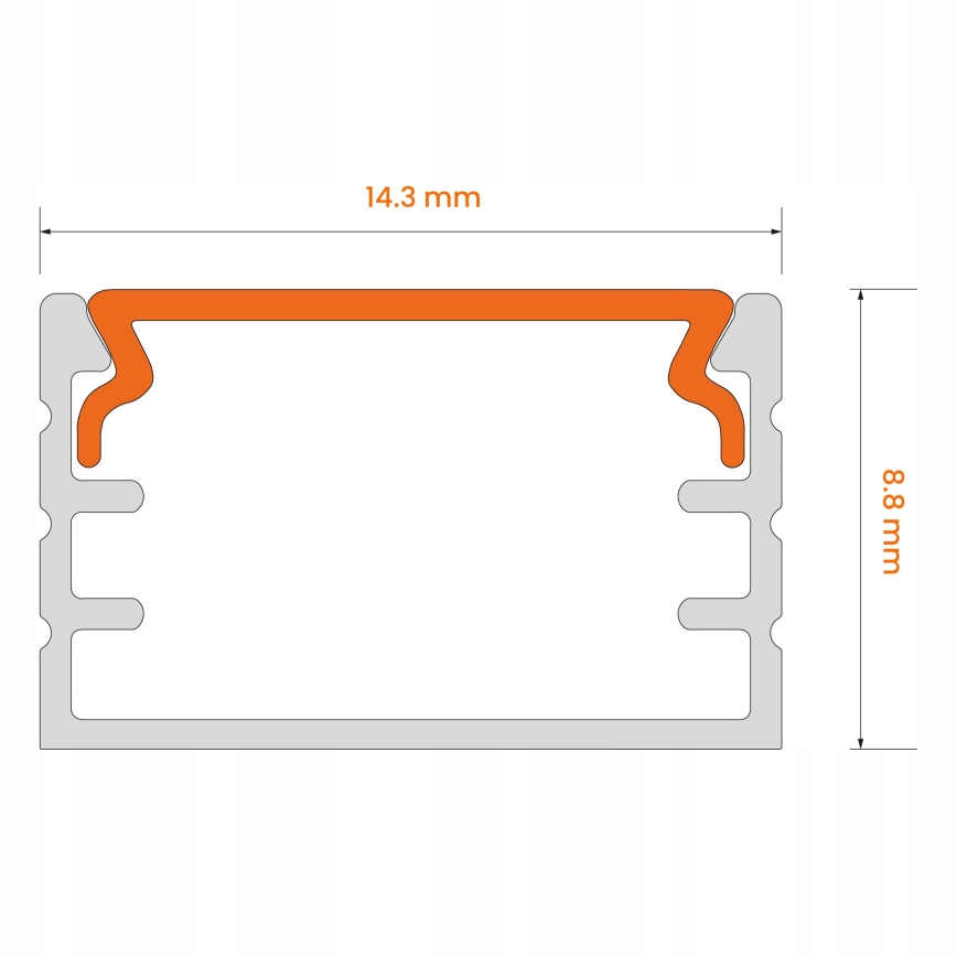 Perfil de embutir para fitas LED 1 m branco