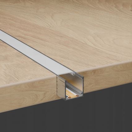 Perfil embutido para fitas LED 1 m branco