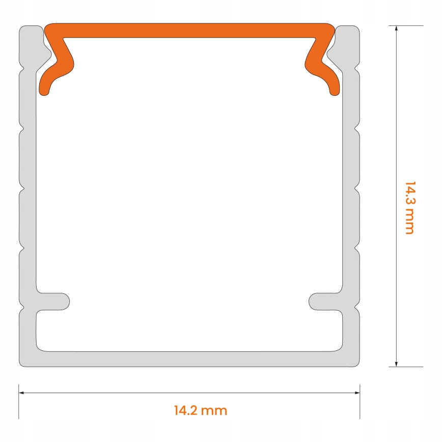 Perfil embutido para fitas LED 1 m branco