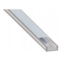 Perfil embutido para fitas LED 1 m prata/branco