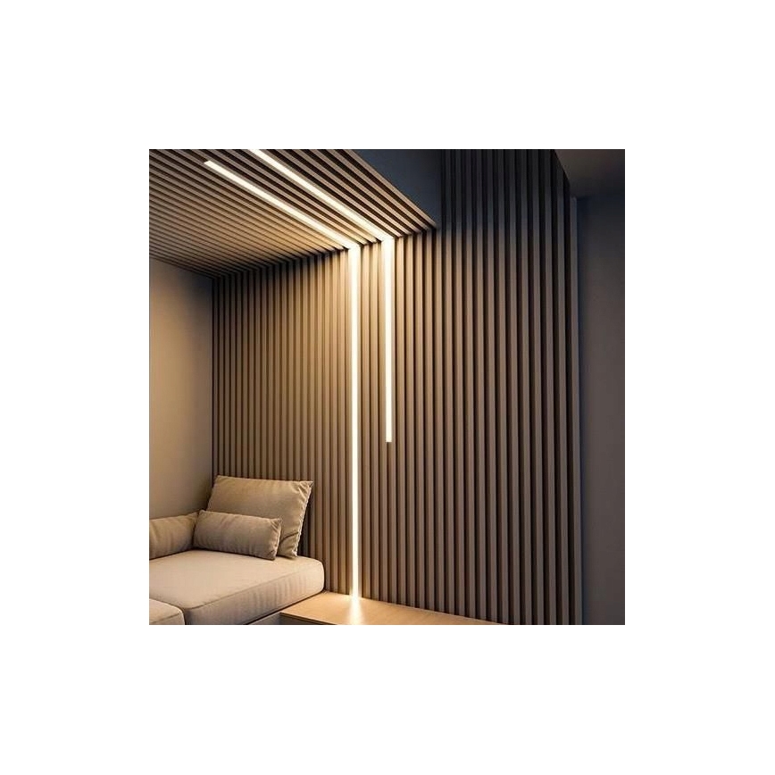 Perfil embutido para fitas LED 1 m prata/branco