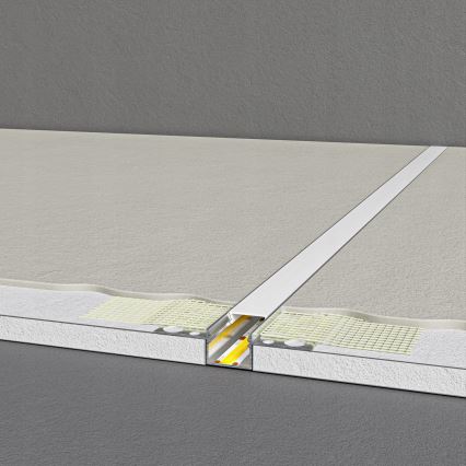 Perfil embutido para fitas LED 1 m prata/branco