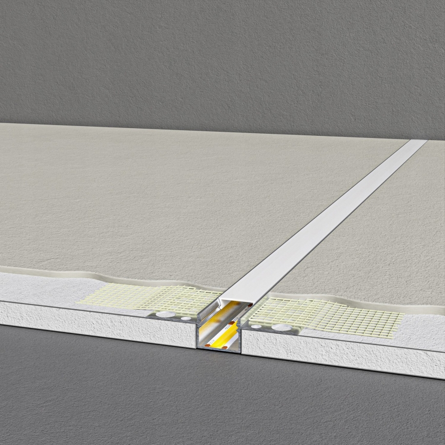 Perfil embutido para fitas LED 1 m prata/branco