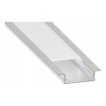 Perfil embutido para fitas LED 1 m prata/branco