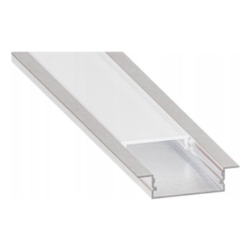 Perfil embutido para fitas LED 1 m prata/branco