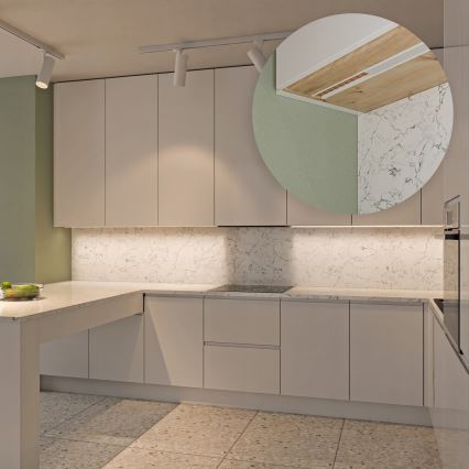 Perfil embutido para fitas LED 1 m prata/branco