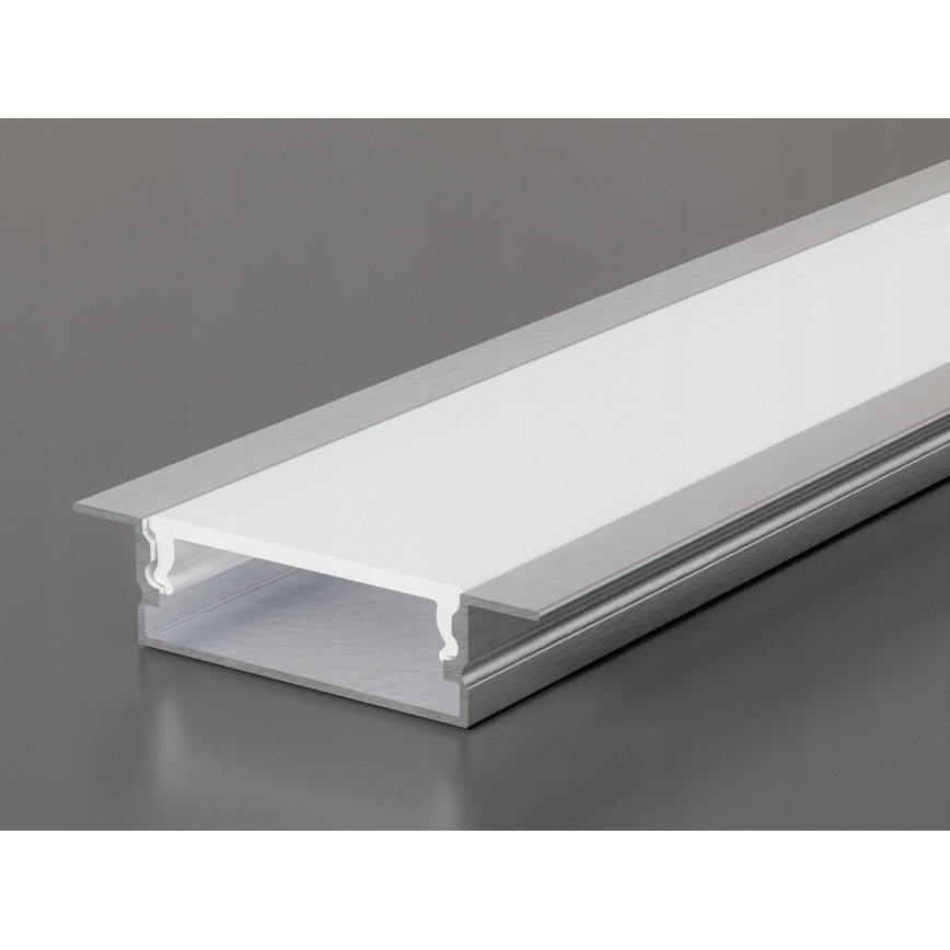 Perfil embutido para fitas LED 1 m prata/branco