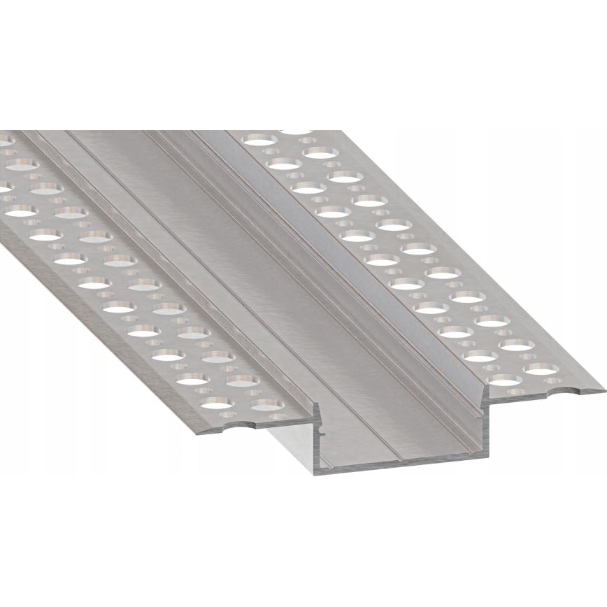 Perfil embutido para fitas LED 1 m prata/branco