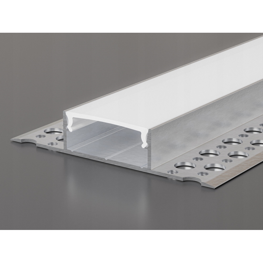 Perfil embutido para fitas LED 1 m prata/branco